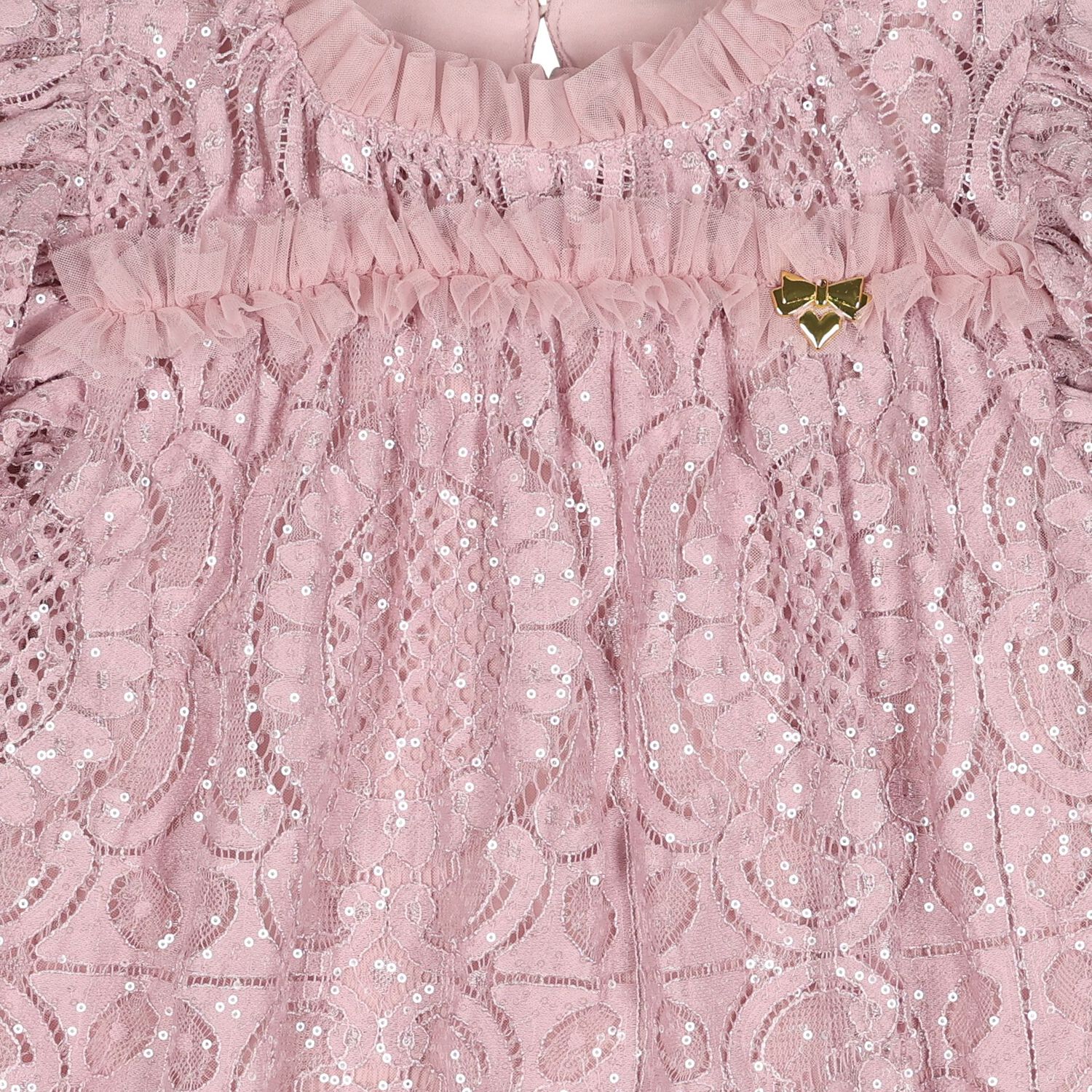 Girls Pink Lace Sequin Christina Dress, 2, hi-res