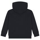 Boys Black Logo Hooded Top, 1, hi-res
