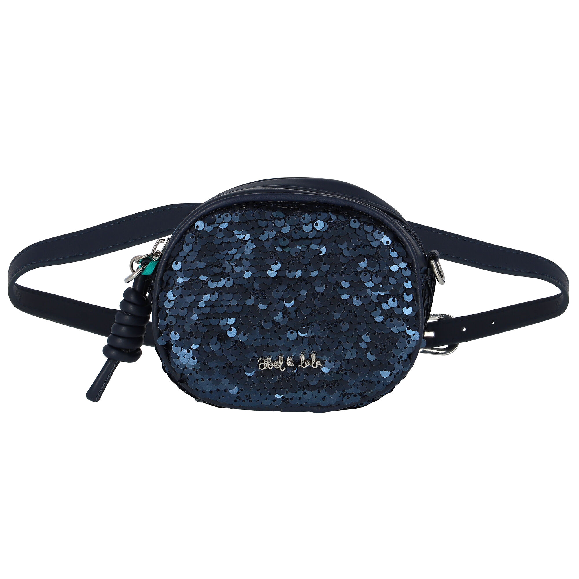 Abel Lula Girls Navy Logo Sequins Belt Bag Junior Couture