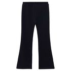Girls Black Flared Leggings, 1, hi-res