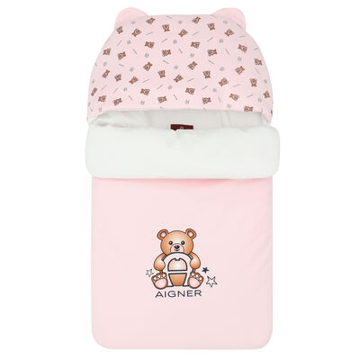 Baby Girls Pink Teddy Logo Baby Nest