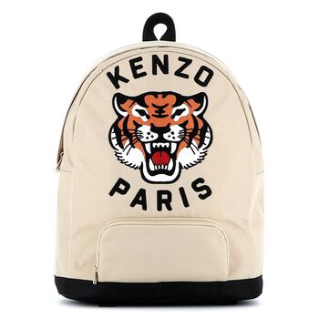 Beige Tiger Logo Backpack