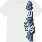 Boys White Graffiti Logo T-Shirt, 1, hi-res