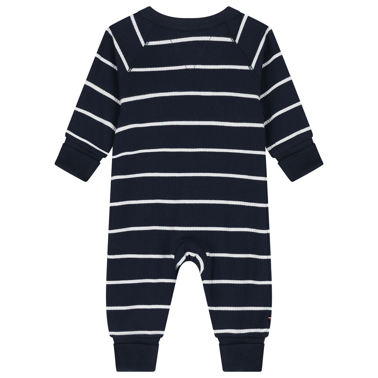  Baby Boys Navy Blue Striped Romper, 1, hi-res