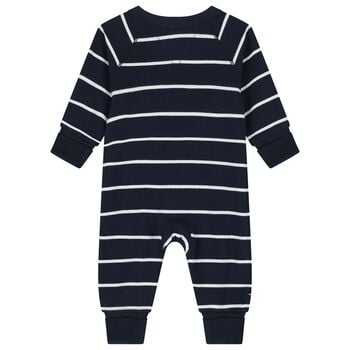  Baby Boys Navy Blue Striped Romper