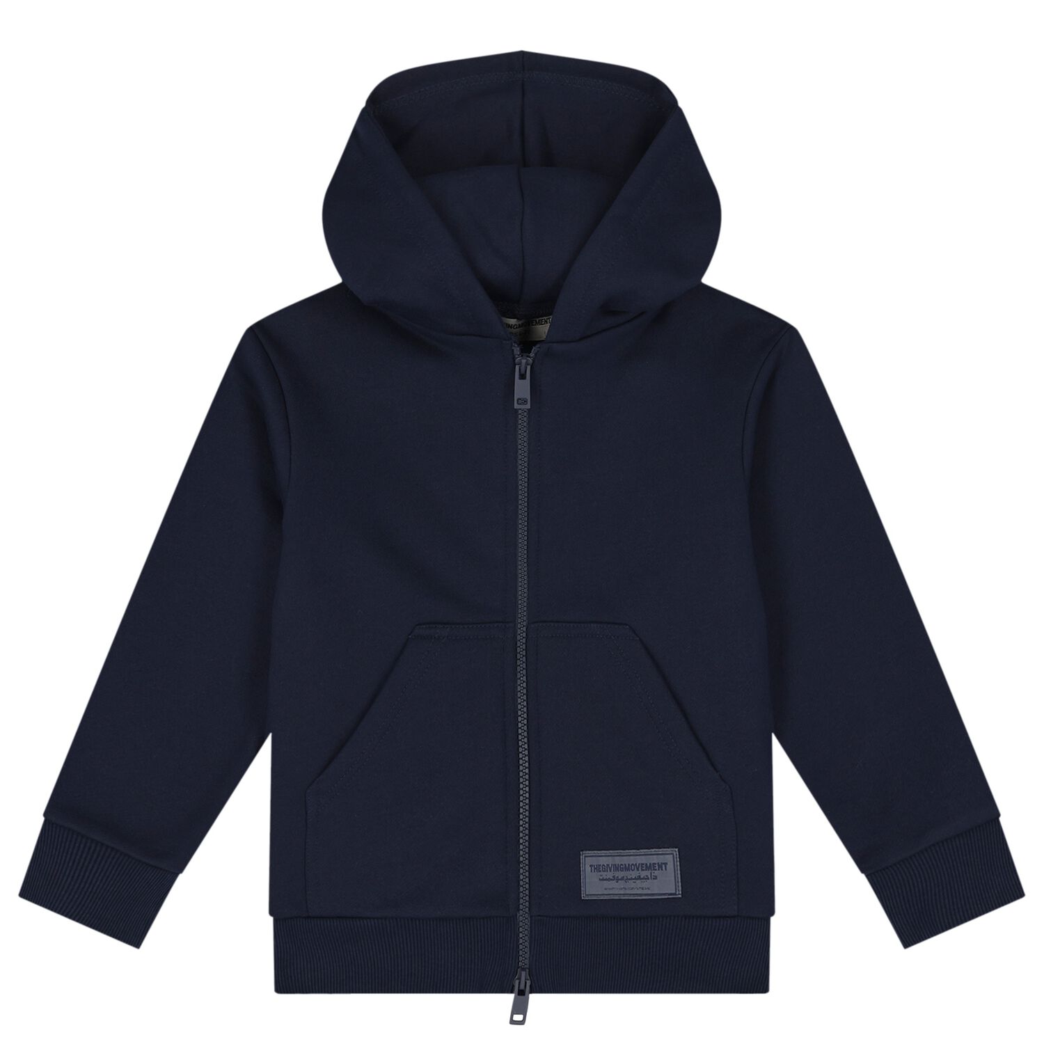 Navy Blue Logo Hooded Zip Up Top, 2, hi-res image number null