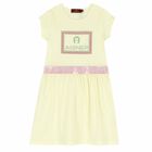 Girls Yellow Logo Dress, 1, hi-res