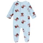 Baby Boys Blue Teddy Bear Logo Babygrow, 1, hi-res