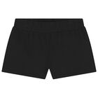 Girls Black Logo Shorts Set, 1, hi-res