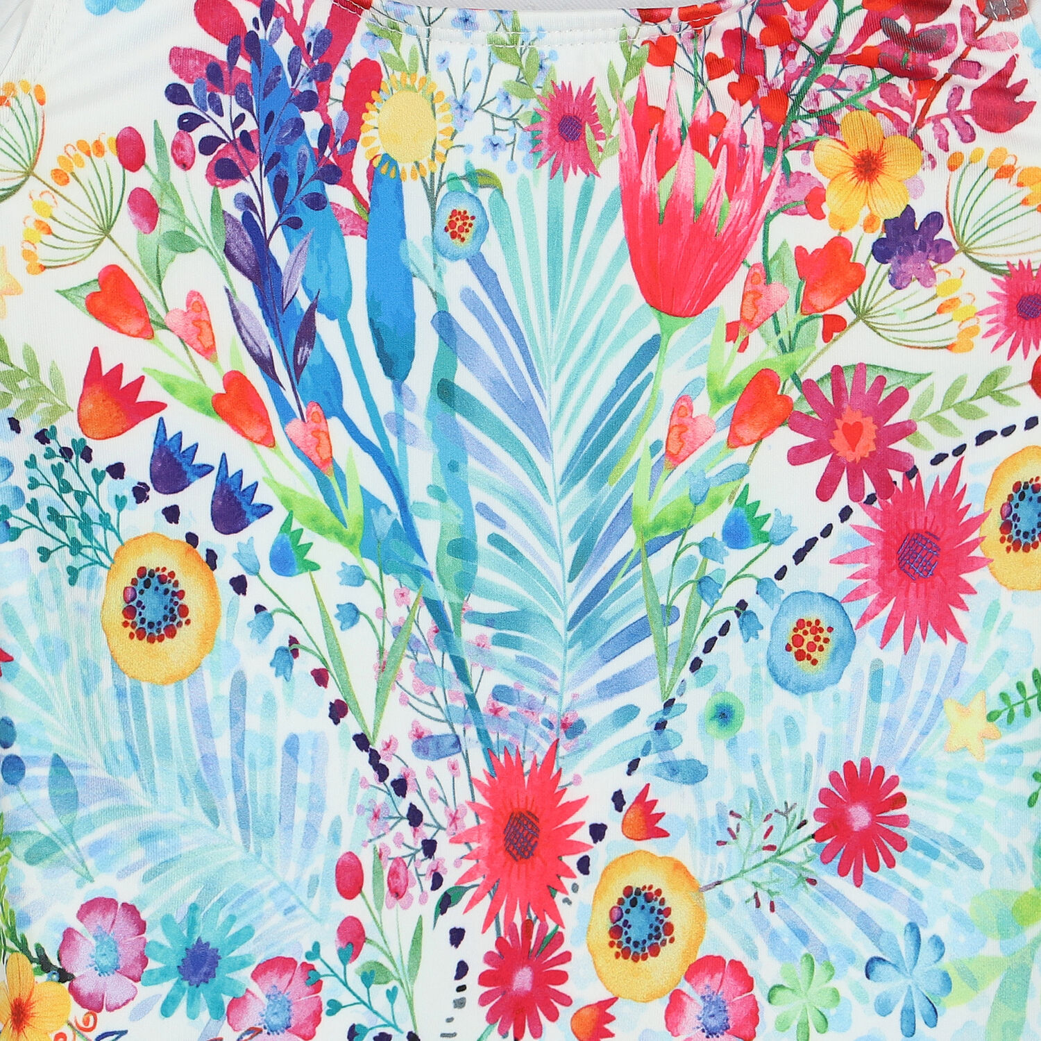 Girls White Floral Swimsuit, 1, hi-res image number null