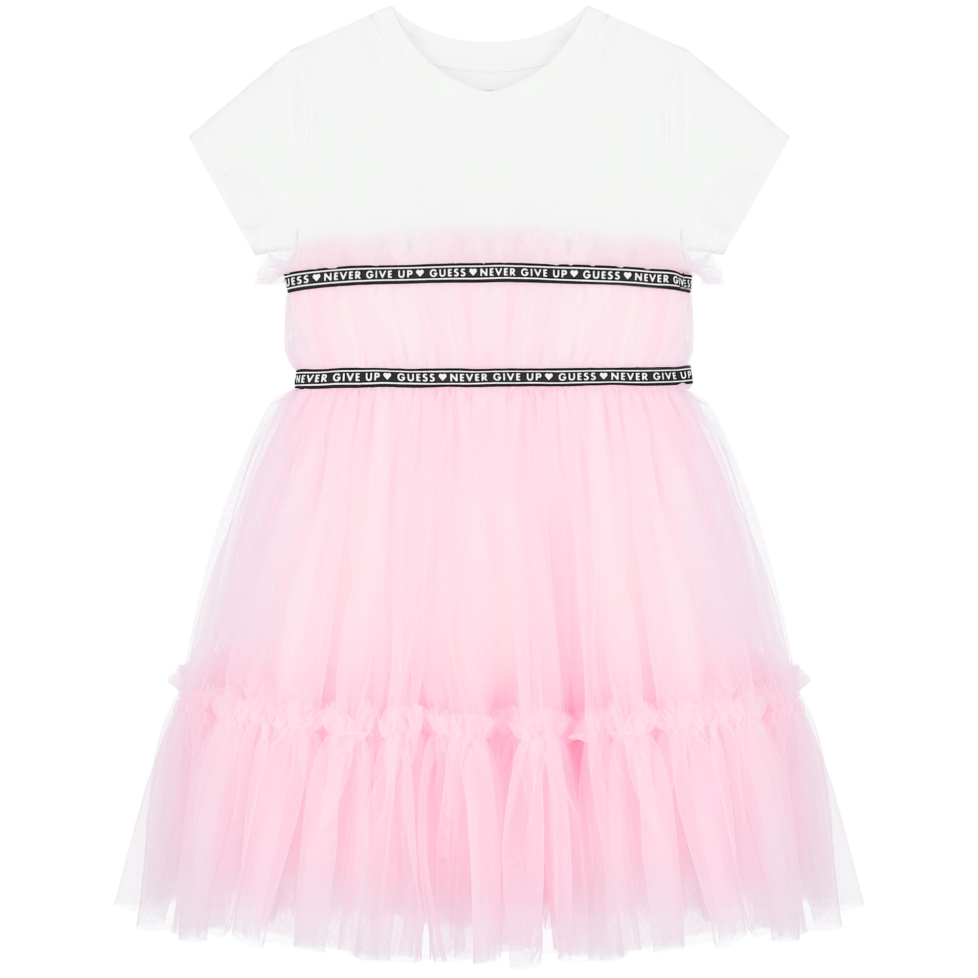Guess Girls White Pink Logo Dress Junior Couture Australia