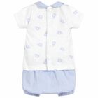 Baby Girls Pink & White Top & Shorts Set, 1, hi-res