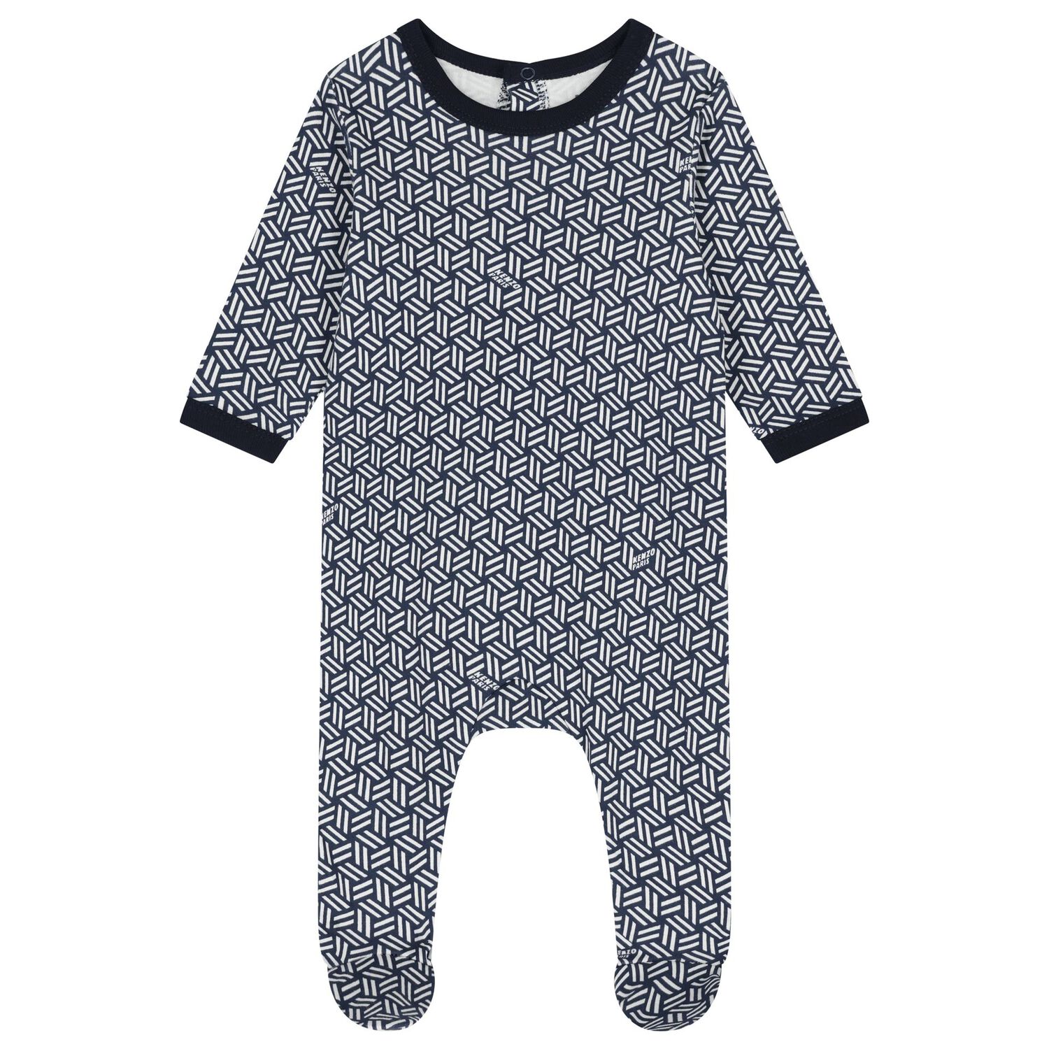 White & Navy Blue Logo Geometric Logo Babygrows ( 2-Pack ), 1, hi-res