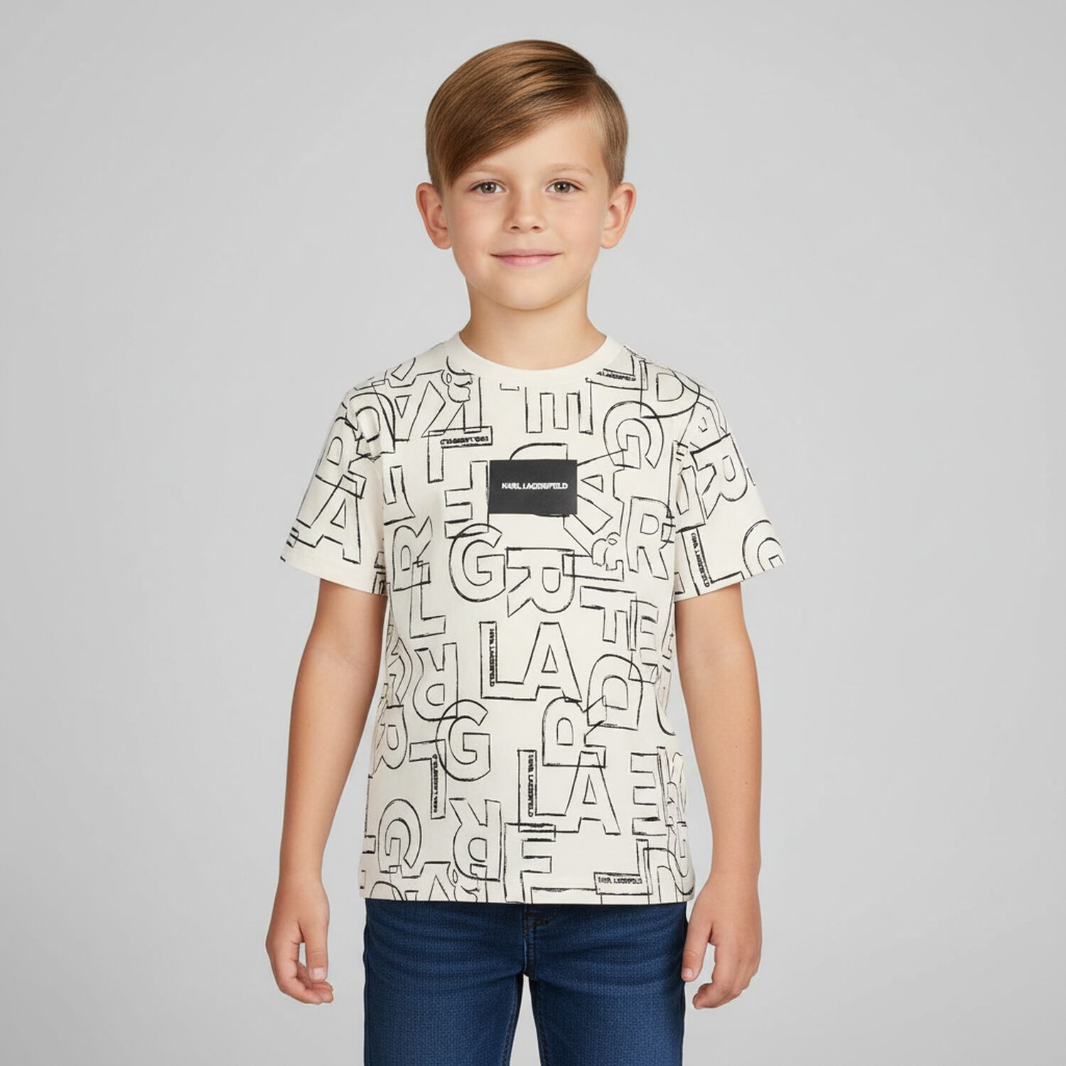 Boys Ivory Logo T-Shirt, 1, hi-res