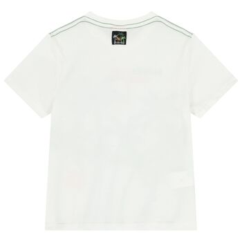 Boys White Palm Tree T-Shirt