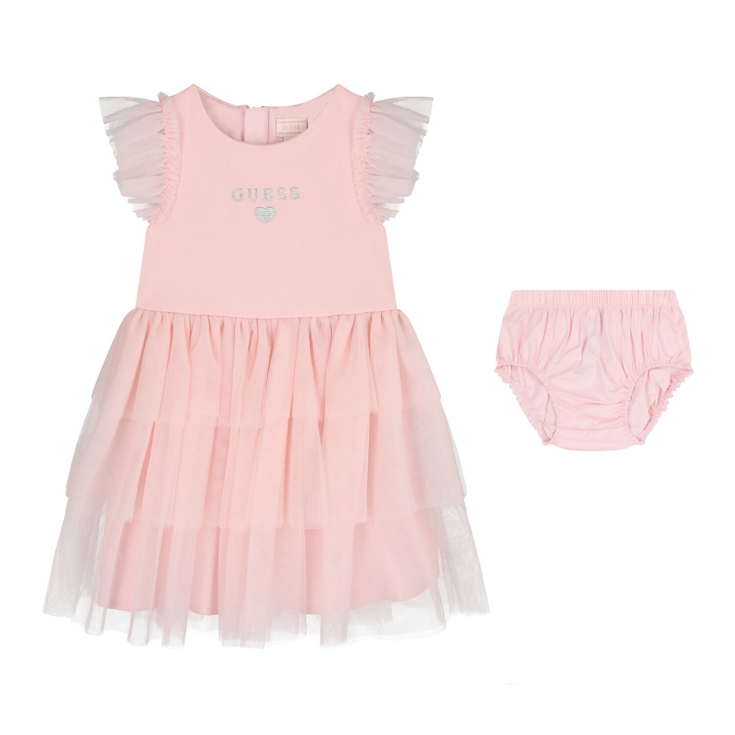 Baby Girls Pink Logo Dress Set, 1, hi-res