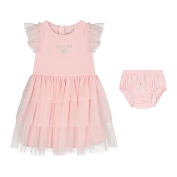 Baby Girls Pink Logo Dress Set