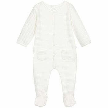 White Velour Babygrow