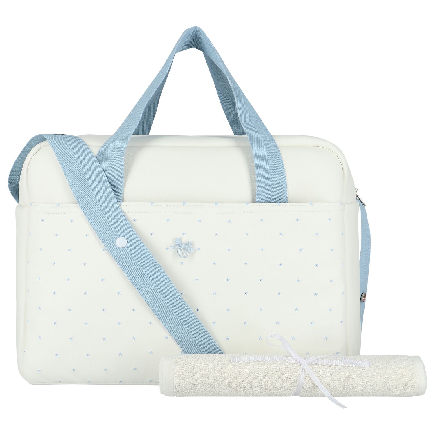 Ivory & Blue Stars Baby Changing Bag, 3, hi-res image number null