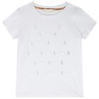 Girls White & Beige Geo Map Skirt Set, 1, hi-res