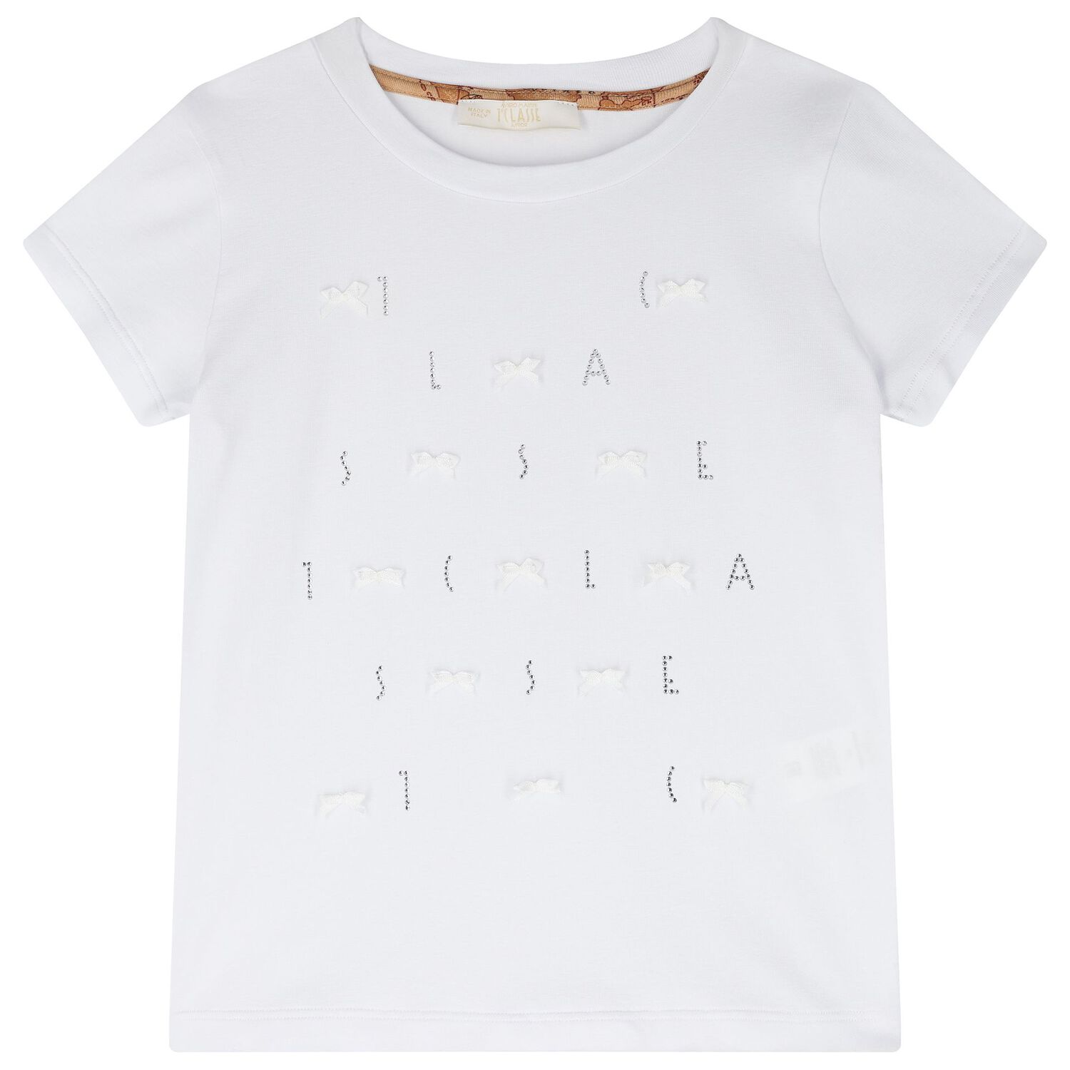 Girls White & Beige Geo Map Skirt Set, 1, hi-res image number null