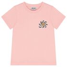 Girls Pink Teddy Bear Logo T-Shirt, 4, hi-res