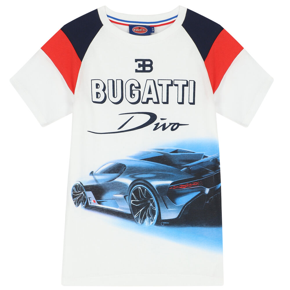 Couture Junior Junior White Boys USA Bugatti T-Shirt | Logo