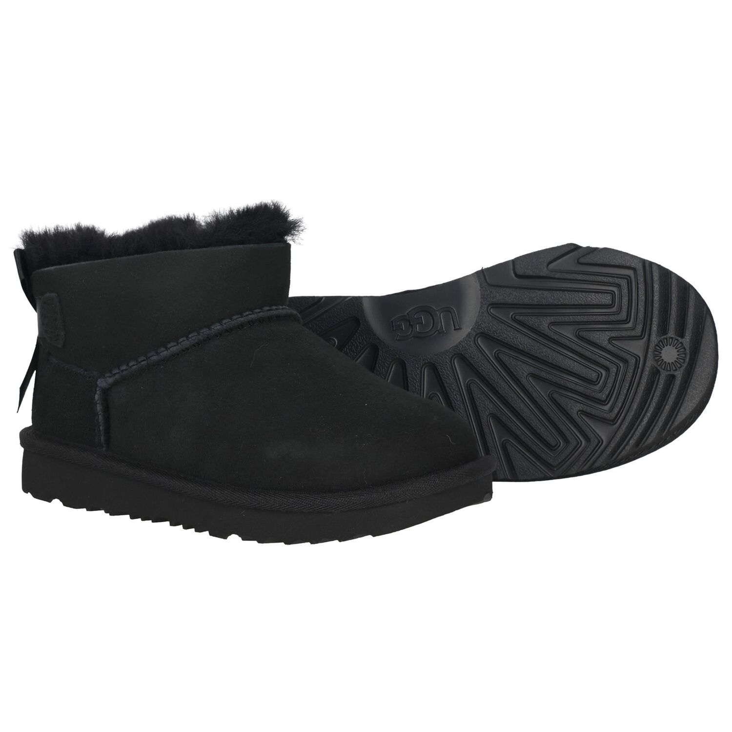 Girls Black Ultra Mini Bailey Bow Boots, 1, hi-res