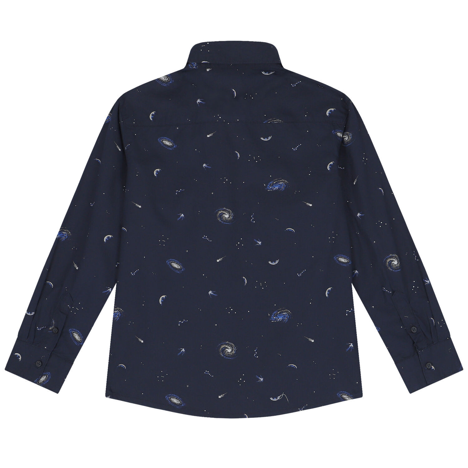 Boys Navy Blue Space Shirt, 1, hi-res image number null