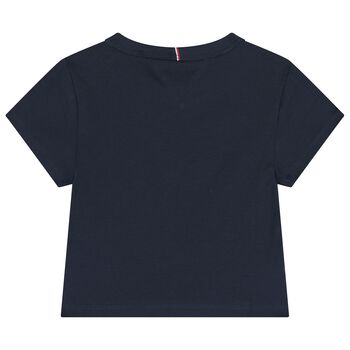 Girls Navy Blue Logo T-Shirt