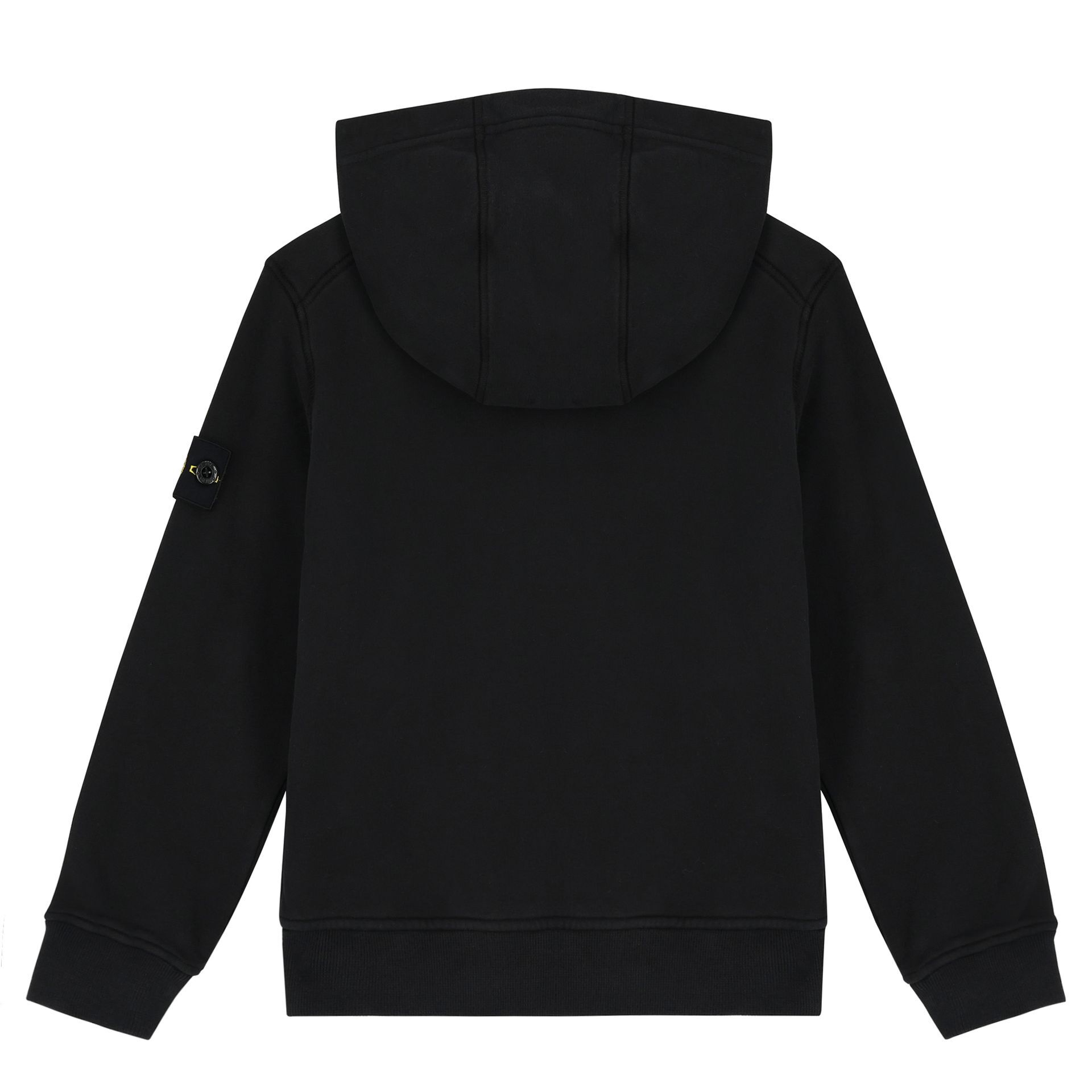Stone Island Boys Black Logo Hooded Top | Junior Couture USA