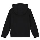 Boys Black Logo Hooded Top, 1, hi-res