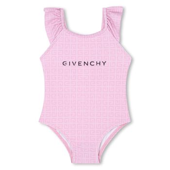 Younger Girls Pink Logo Swimsuit