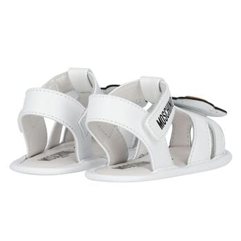 White Teddy Bear Baby Sandals