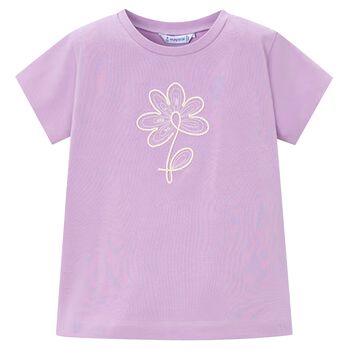 Girls Purple Flower T-Shirt