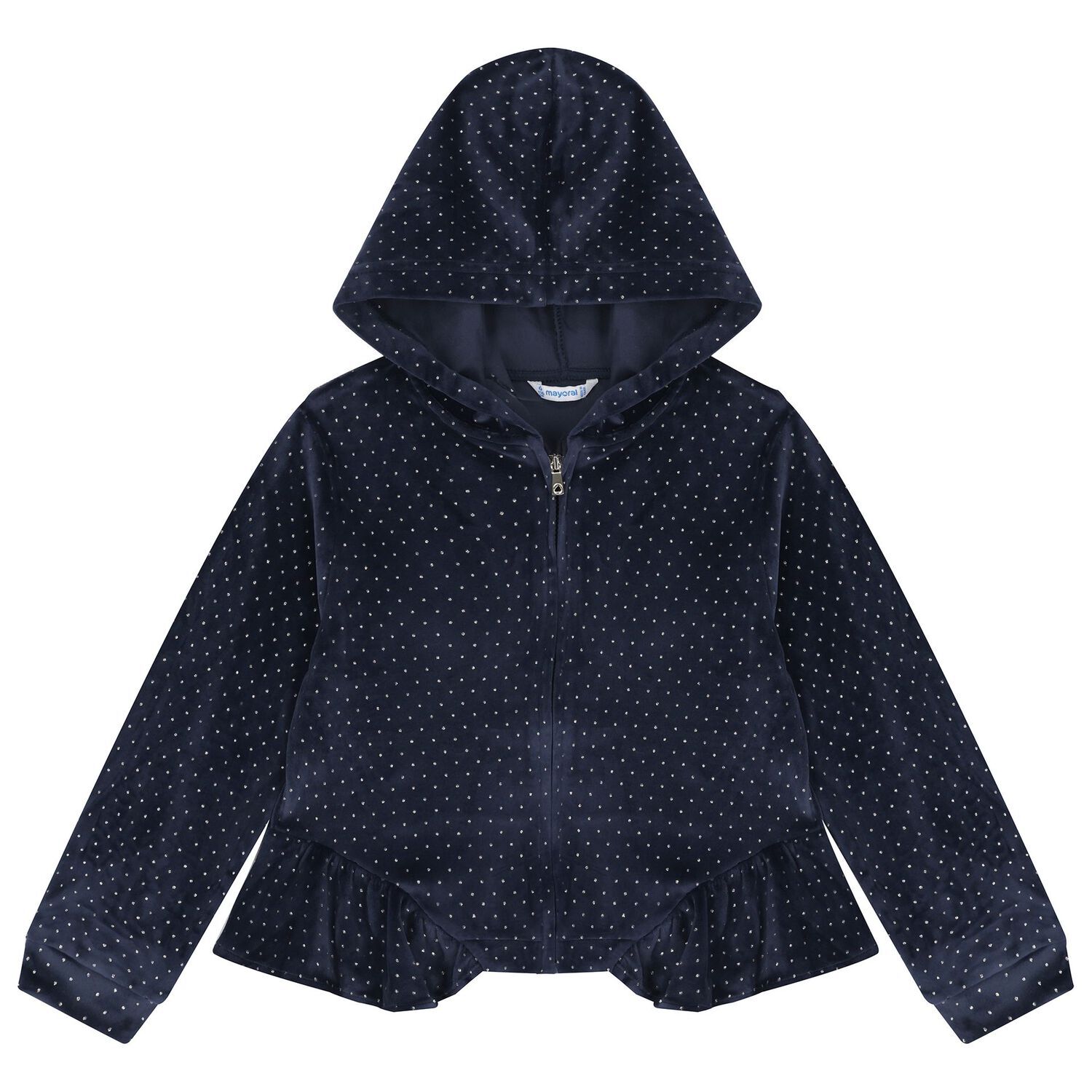 Girls Navy Blue Velour Tracksuit Set  ( 3 Piece ), 1, hi-res