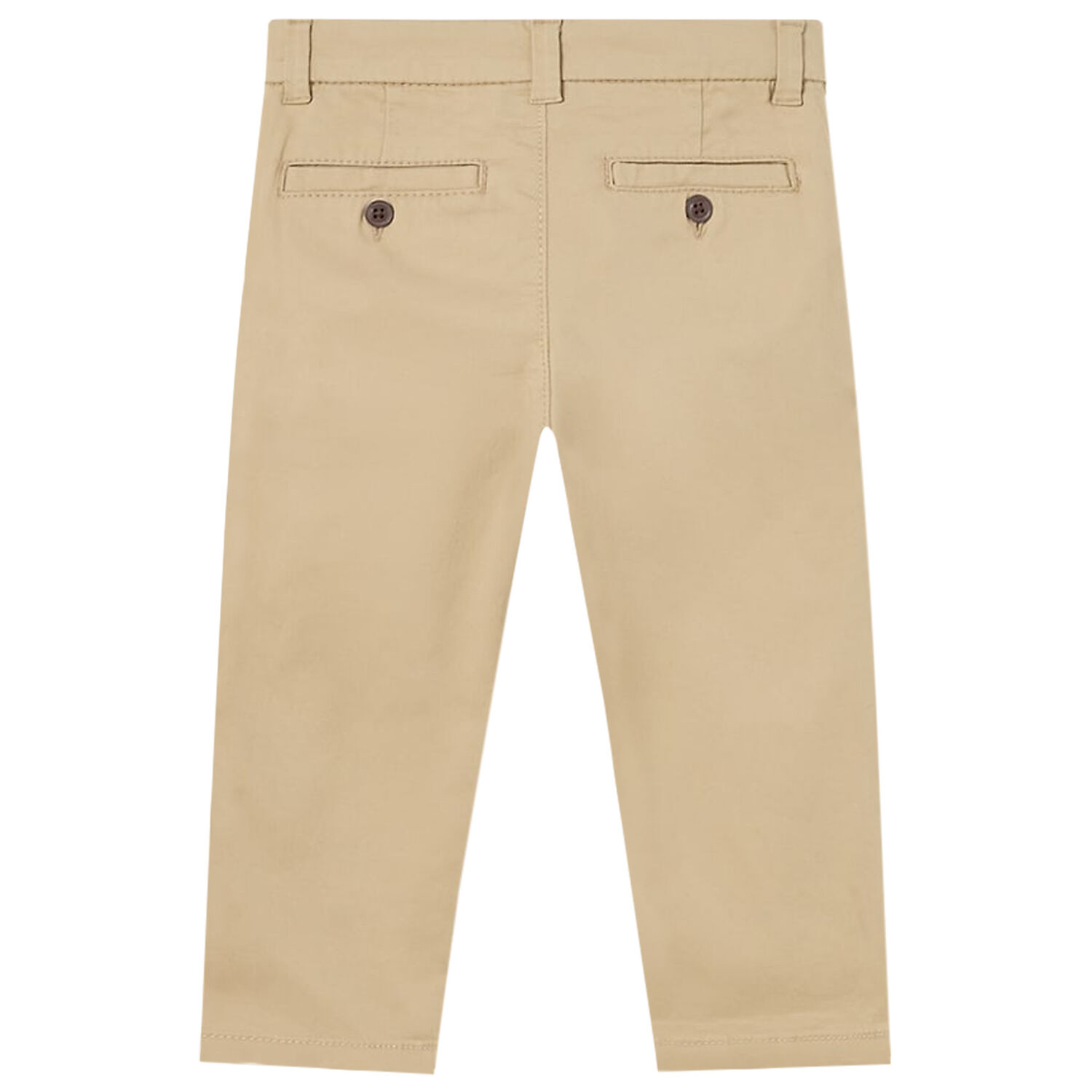 Younger Boys Beige Cotton Chino Trousers, 1, hi-res