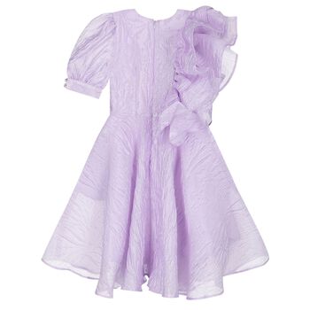 Girls Violet Ruffle Dress