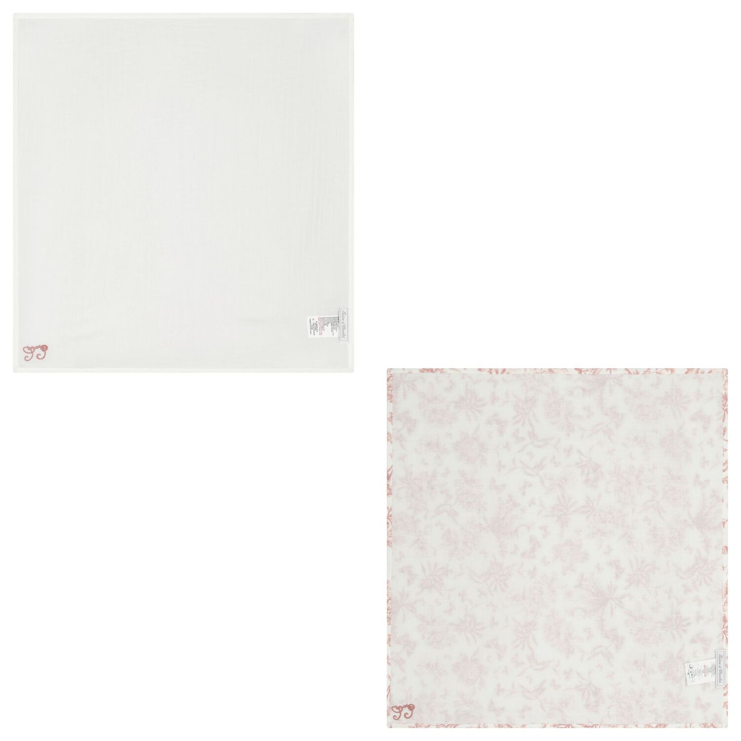 لفائف قماش موسلين باللونين الوردي و الابيض بنقشة تويل دو جوي للفتيات الصغيرات (عبوة من قطعتين), 3, hi-res