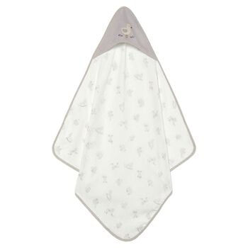 White & Grey  Hooded Towel 