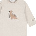 Baby Boys Ivory & Beige Dinosaur Babygrows ( 2-Pack ), 1, hi-res