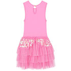 Girls Pink Tulle & Sequin Dress, 1, hi-res