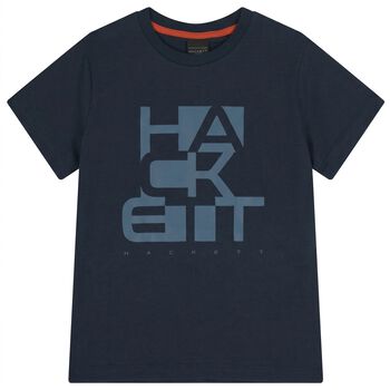 Boys Navy Blue Logo T-Shirt