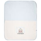 Baby Boys White & Blue Teddy Bear Logo Blanket, 2, hi-res