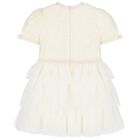 Girls Ivory Embellished Tulle Dress, 1, hi-res