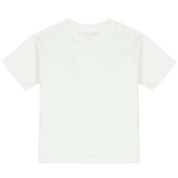 Younger Boys Ivory Dinosaur Holographic T-Shirt