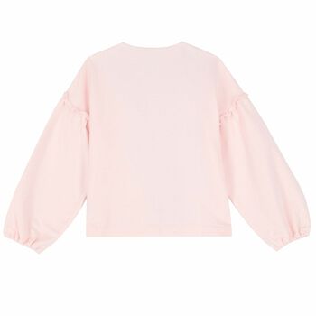 Girls Pink Logo Zip Up Top