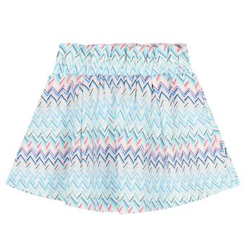 Girls White & Blue Zig Zag Skirt