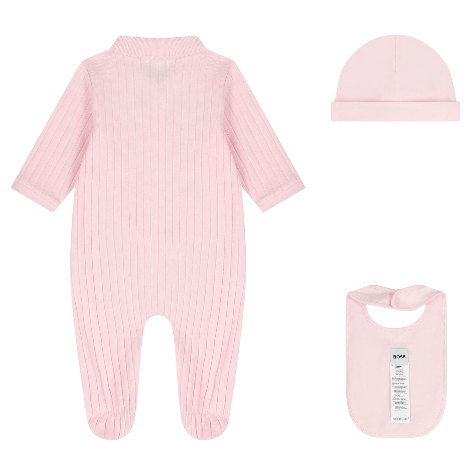 Baby Girls Pink Logo Babygrow Gift Set, 1, hi-res