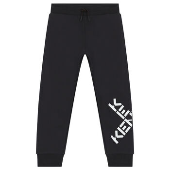 Boys Grey Logo Joggers